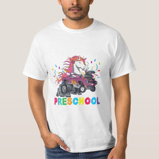 T-shirt Unicorne de la fille pré-scolaire écrasée (Devant)