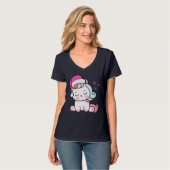 T-shirt Unicorne de Noël (Devant entier)