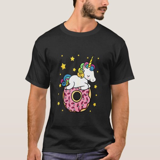 T-shirt Unicorne Donut Doughnut Dessert Food Lover Candy I (Devant)