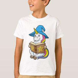 T-shirt Unicorne en tant qu'assistant avec livre et Casque