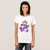 T-shirt Unicorne en tant que musicien avec guitare (Devant entier)