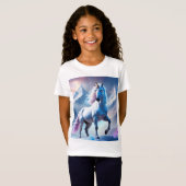 T-Shirt Unicorne enchantée dans un Imaginaire enneigé (Devant entier)