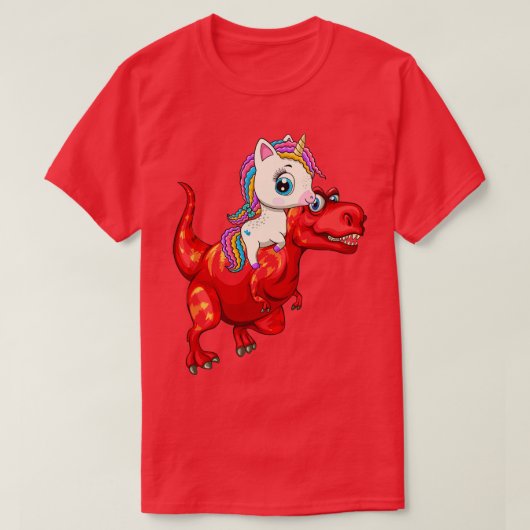 T-shirt Unicorne équitation trex 6 (Design devant)