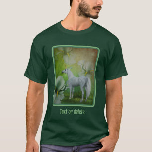 T-shirt Unicorne Et Lilies Imaginaire Cheval Art