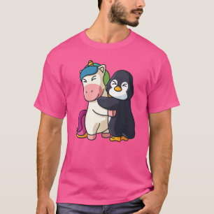 T-shirt Unicorne Et Pingouin Mets Animaux Pour Femmes Anim