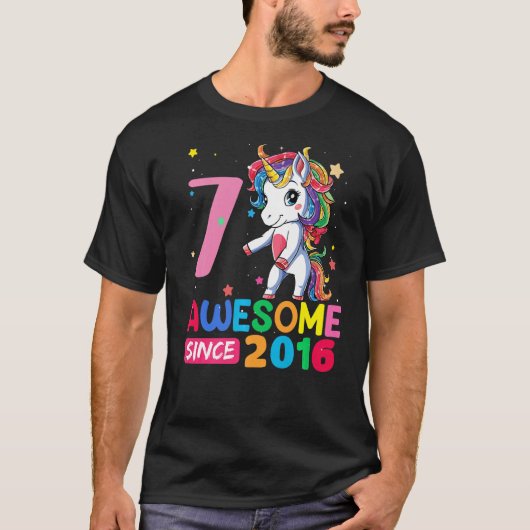 T-shirt Unicorne Flossant 7 Ans Fille Tee (Devant)
