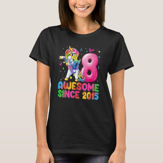 T-shirt Unicorne Flossant 8 Ans Girl Unic (Devant)