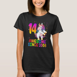 T-shirt Unicorne Flossing 14th Birthday Girl Un 14 year ol