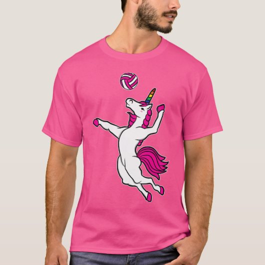 T-shirt Unicorne Funny Volleyball Pour Filles Volleyball (Devant)