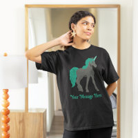 Unicorne grise et Turquoise Personnalisée