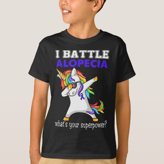 T-shirt Unicorne I Battle Alopecia Awareness (Devant)