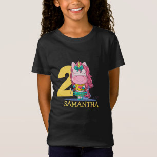 T-Shirt Unicorne jaune 2ème anniversaire