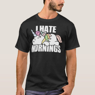 T-shirt Unicorne Je déteste les matins