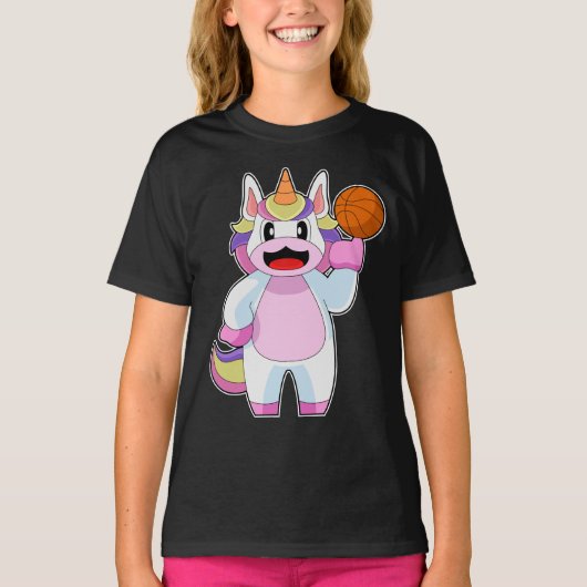 T-shirt Unicorne Joueur de basket-ball (Devant)