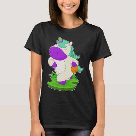 T-shirt Unicorne Joueur de basket-ball (Devant)