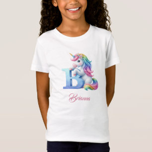 T-Shirt Unicorne lettre B monogramme premier jour magique
