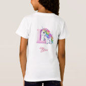 T-Shirt Unicorne lettre K monogramme initiales filles cade (Dos)