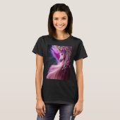 T-shirt Unicorne magique aux roses roses (Devant entier)