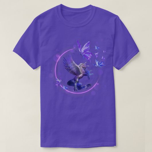 T-shirt Unicorne magique Pegasus Purple (Design devant)
