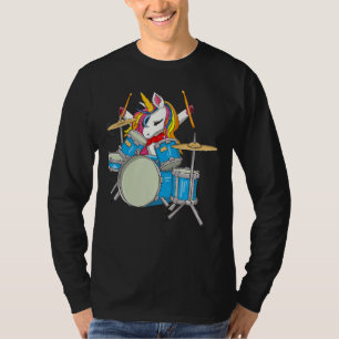 T-shirt Unicorne Magique Se Déplaçant Comme Un Drummer Drô