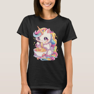 T-shirt Unicorne Manger Ramen nouilles mignonnes Japonais 