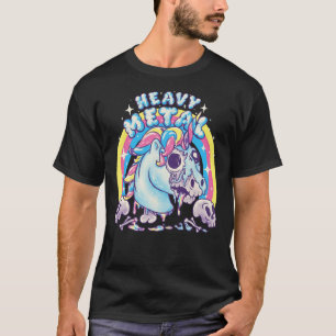 T-shirt Unicorne Métal Lourd Drôle Maigre Crâne Unicorne M