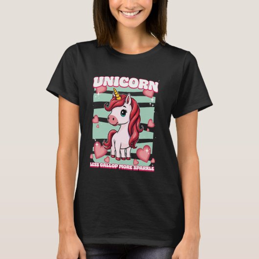 T-shirt Unicorne Moins Gallop Plus Épargne Unicorne (Devant)