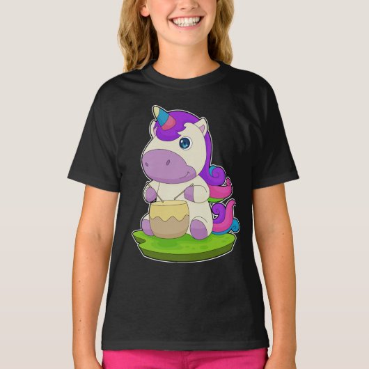 T-shirt Unicorne Musician Drum Music (Devant)