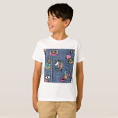 T-shirt unicorne patchs denim (Devant entier)