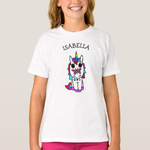 T-shirt Unicorne personnalisée avec papillon sur la chemis