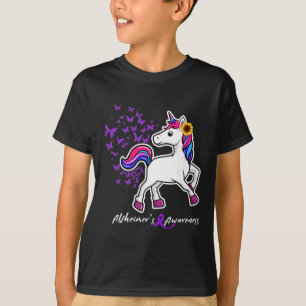 T-shirt Unicorne Purple Alzheimer Sensibilisation - Fin de