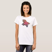 T-shirt Unicorne rose ardent (Devant entier)
