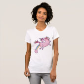 T-shirt Unicorne Rose Avec Arc En Ciel (Devant entier)