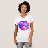 T-shirt Unicorne rose magique (Devant entier)