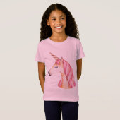 T-Shirt Unicorne rose Mane (Devant entier)