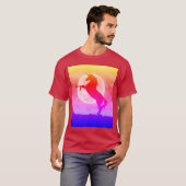 T-shirt Unicorne Silhouette Pleine lune Ciel de nuit, ZKOA (Devant entier)
