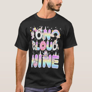 T-shirt Unicorne sur nuage neuf Donut Girl Rainbow 9th Bir