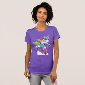 T-shirt Unicorne sur un scooter (Devant entier)
