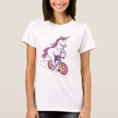 T-shirt Unicorne sur un vélo (Devant)