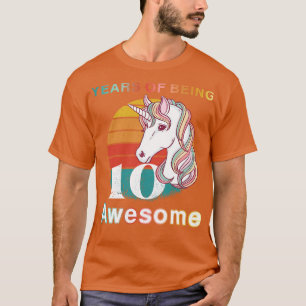 T-shirt Unicorne vintage 10 ans d'être génial 10ème Birt