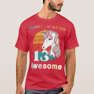 T-shirt Unicorne vintage 13 Année d'être stupéfiant 13ème