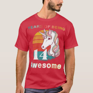 T-shirt Unicorne vintage 14 Année d'être stupéfiant 14ème