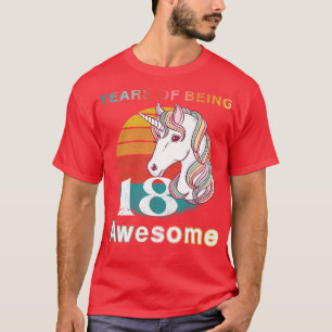 T-shirt Unicorne vintage 18 Année d'être stupéfiant 18ème