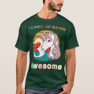 T-shirt Unicorne vintage 3 Année d'être stupéfiant 3ème an