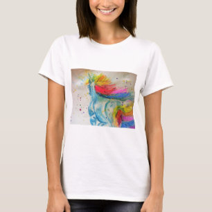 T-shirt Unicorne violet aquarelle art Femmes T shirt