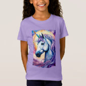 T-shirt Unicorne Violet Cosmique (Devant)