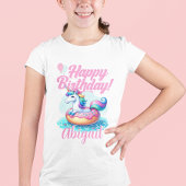T-shirt Unicorne Whimsical Donut mignonne Rainbow Pool Par