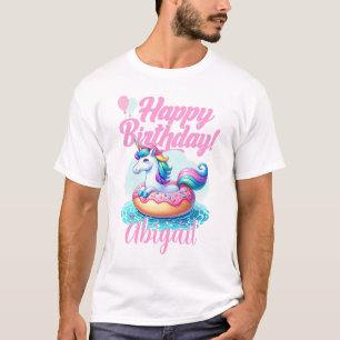 T-shirt Unicorne Whimsical Donut mignonne Rainbow Pool Par