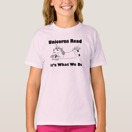 T-shirt Unicornes Lire...- Tee - shirt jeunesse - BL (Devant)