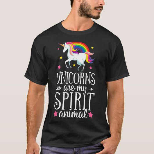 T-shirt Unicorns Are My Spirit Animal Unicorn Girls (Devant)